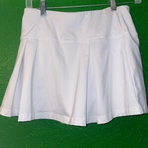 White Pleated Skirt with Attached Shorts